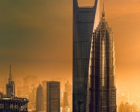 Jin Mao Tower und Shanghai World Financial Center – Skyline