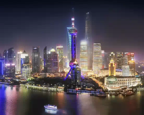 Shanghai Night Skyline Panorama 552w