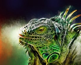 Echse Aquarelle – Tierportrait im Aquarell-Stil