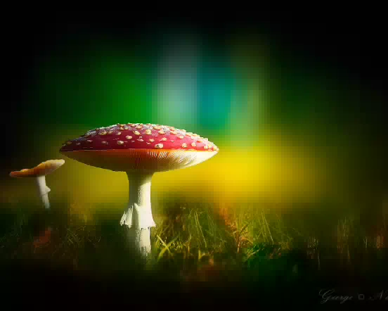 Fliegenpilze Mushrooms Bokeh 552w