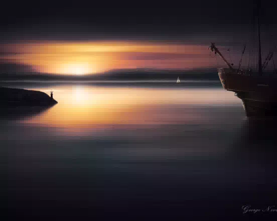 sailing barge in lagoon lut 552w