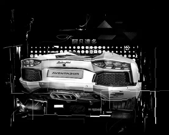 Aventador Rear abstracted black 552w