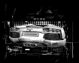 Lamborghini Aventador Heck Abstrakt Schwarz