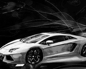 Lambo abstract white