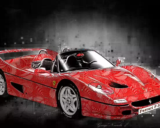 Ferrari F 50 red pattern black background 552w