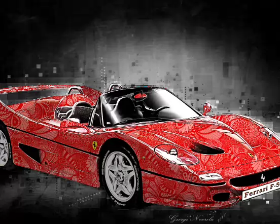 Ferrari F50 red pattern black background 552w